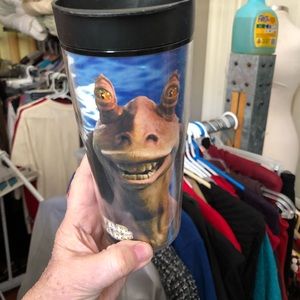 🔴STAR WARS COLLECTIBLE JAR JAR TRAVEL MUG NWT